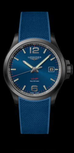 Longines Conquest V.H.P. 43 PVD / Blue / Rubber