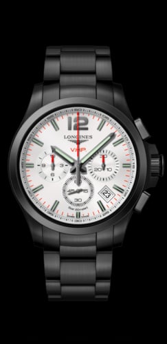 Longines Conquest V.H.P. Chronograph 42 PVD / Silver / Bracelet
