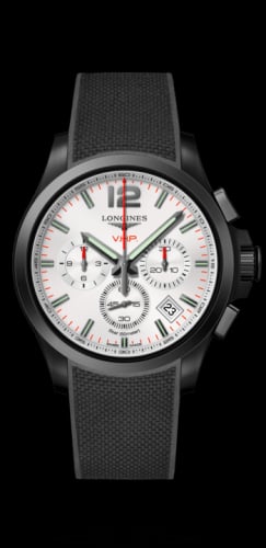 Longines Conquest V.H.P. Chronograph 42 PVD / Silver / Rubber