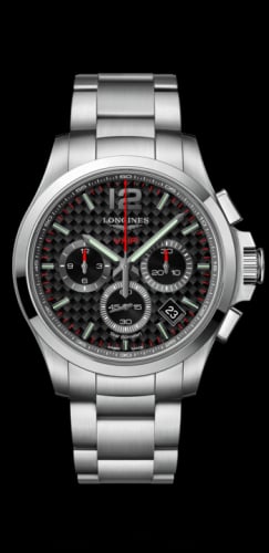 Longines Conquest V.H.P. Chronograph 42 Stainless Steel / Carbon / Bracelet