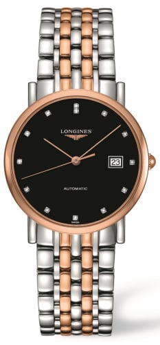 Longines Elegant Collection 34.5 Automatic Stainless Steel / Red Gold / Black