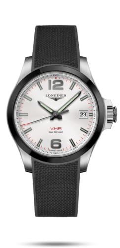 Longines Conquest V.H.P. 41 Stainless Steel / Ceramic / Silver / Rubber