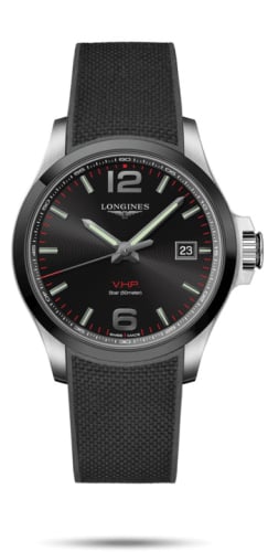 Longines Conquest V.H.P. 43 Stainless Steel / Ceramic / Black / Rubber