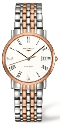 Longines Elegant Collection 34.5 Automatic Stainless Steel / Red Gold / White