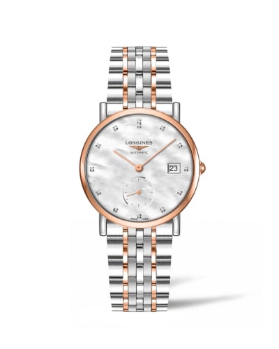Longines Elegant Collection Small Second 34.5 Stainless Steel - Pink Gold / MOP / Bracelet