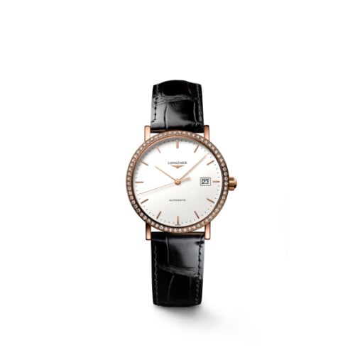 Longines Elegant Collection Automatic 27.2 Pink Gold - Diamond / White