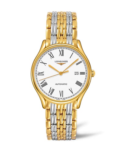 Longines Lyre 40 Automatic PVD Gold / White - Roman / Bracelet
