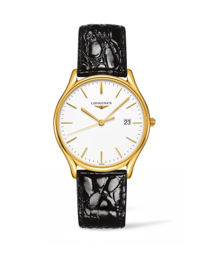 Longines Lyre Quartz 38.5mm PVD Gold / White