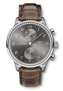 IWC Schaffhausen Portuguese Chrono-Automatic White Gold / Ardoise / Diamond