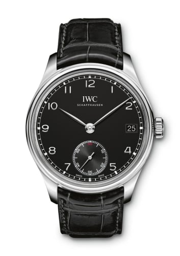 IWC Schaffhausen Portuguese Hand-Wound Eight Days Stainless Steel / Black
