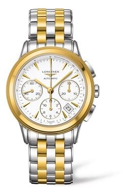 Longines Flagship Chronograph Two Tone White