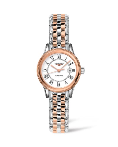 Longines Flagship 30 Stainless Steel - Pink Gold / White - Roman / Bracelet