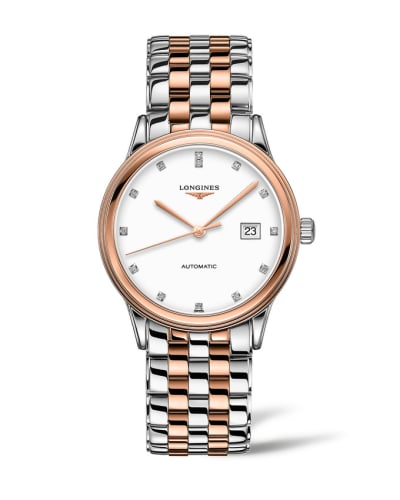 Longines Flagship 40 Stainless Steel - Pink Gold / White - Diamond / Bracelet