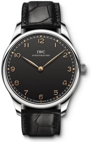 IWC Schaffhausen Portugieser Hand-Wound Pure Classic Stainless Steel / Black