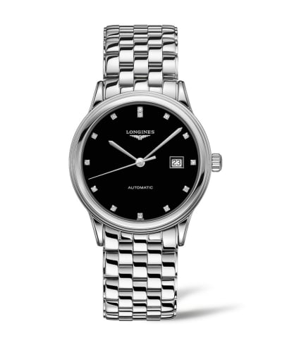 Longines Flagship 40 Stainless Steel / Black - Diamond / Bracelet