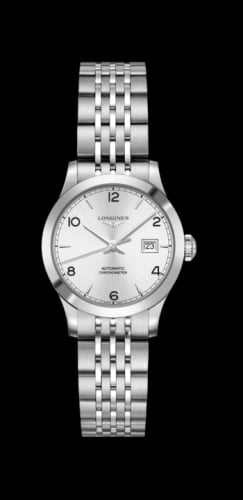 Longines Record 30mm Stainless Steel / Silver-Arabic / Bracelet