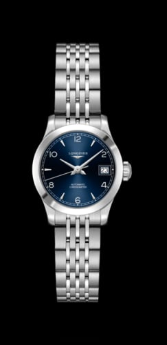 Longines Record 26mm Stainless Steel / Blue Arabic / Bracelet