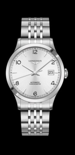 Longines Record 40mm Stainless Steel / Silver-Arabic / Bracelet
