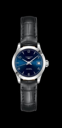 Longines Record 26mm Stainless Steel / Blue-Arabic / Alligator