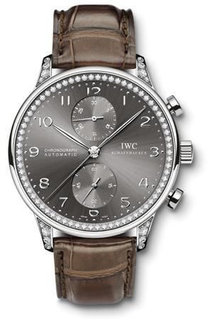IWC Schaffhausen Portuguese Chrono-Automatic White Gold / Ardoise / Diamond