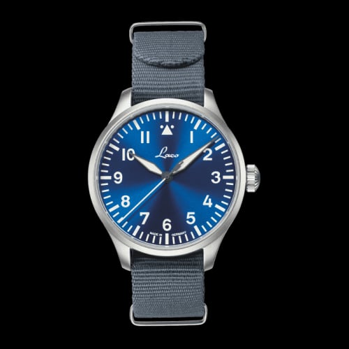 Laco Pilot Watch Original Augsburg Blaue Stunde Stainless Steel / Blue