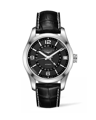 Longines Conquest Classic 42 GMT Stainless Steel / Black