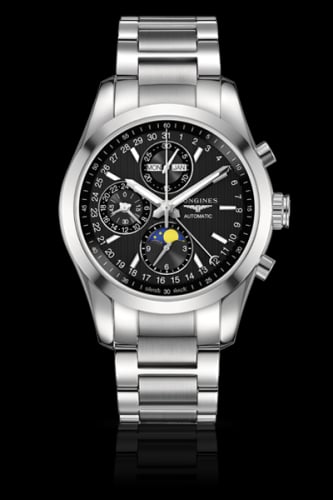 Longines Conquest Classic Moonphase Stainless Steel / Black / Bracelet