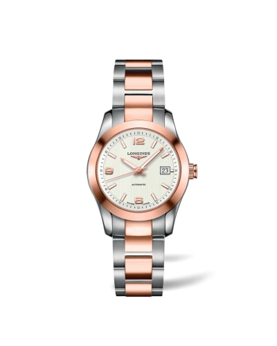 Longines Conquest Classic Automatic 29.5 Stainless Steel / Red Gold / White / Bracelet