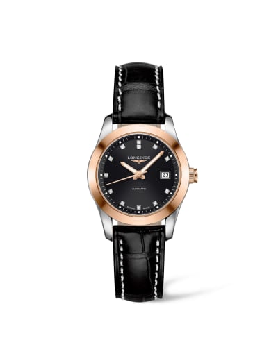 Longines Conquest Classic Automatic 29.5 Stainless Steel / Red Gold / Black / Strap