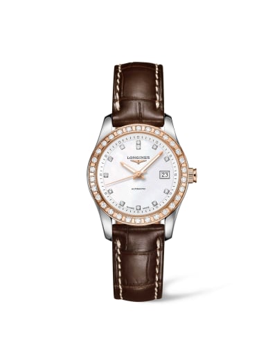 Longines Conquest Classic Automatic 29.5 Stainless Steel / Red Gold / MOP / Strap