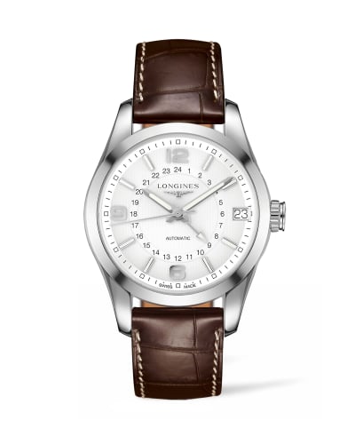Longines Conquest Classic 42 GMT Stainless Steel / Silver