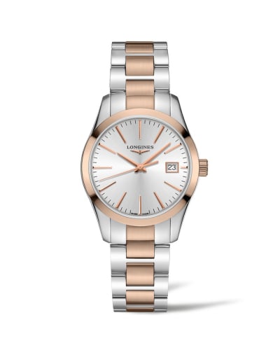 Longines Conquest Classic Quartz 34 Stainless Steel / Red Gold PVD / Silver