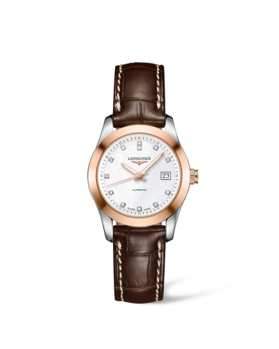 Longines Conquest Classic Automatic 29.5 Stainless Steel / Red Gold / MOP / Strap