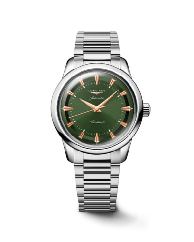 Longines Conquest Heritage 38 Stainless Steel / Green / Bracelet