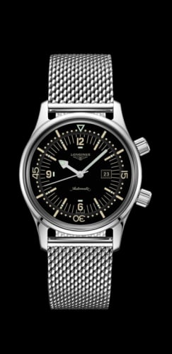 Longines Legend Diver 36 Stainless Steel / Black / Mesh