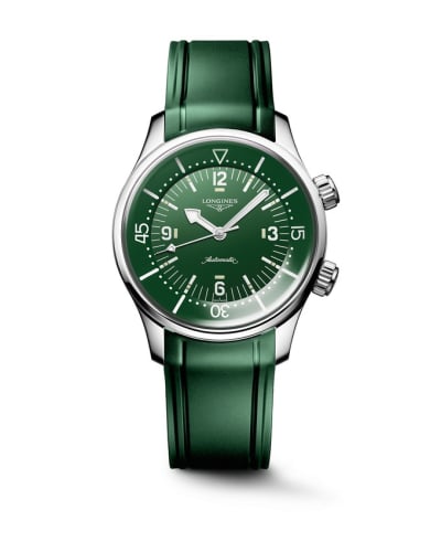 Longines Heritage Legend Diver 39 Stainless Steel / Green / Rubber