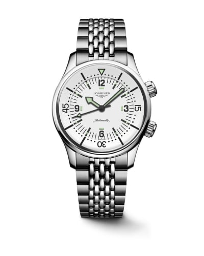 Longines Heritage Legend Diver 39 Stainless Steel / White / Bracelet
