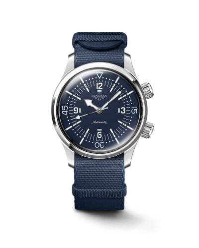 Longines Heritage Legend Diver 39 Stainless Steel / Blue / NATO