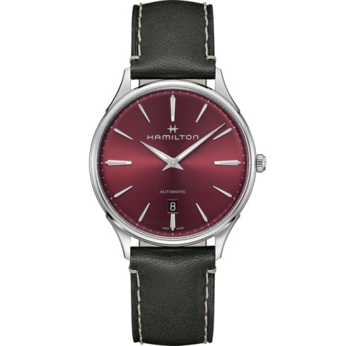 Hamilton Jazzmaster Thinline Auto 40 Stainless Steel / Red