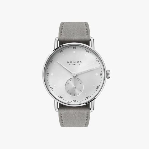 Nomos Glashütte Metro 33 All Silver / Steel Back