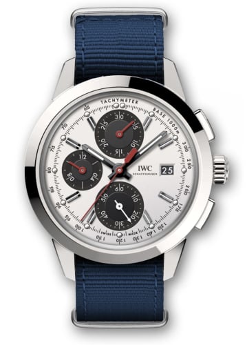 IWC Schaffhausen Ingenieur Chronograph Custom Stainless Steel / Silver-Black-Red / NATO