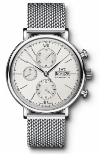 IWC Schaffhausen Portofino Chronograph Stainless Steel / Silver / Mesh