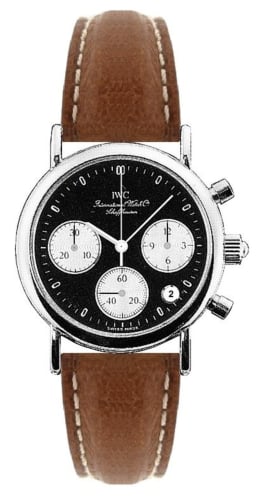 IWC Schaffhausen Portofino Lady Chronograph MecaQuartz Stainless Steel / Black / Calf