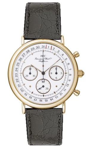 IWC Schaffhausen Portofino Chronograph MecaQuartz Yellow Gold / White / Alligator