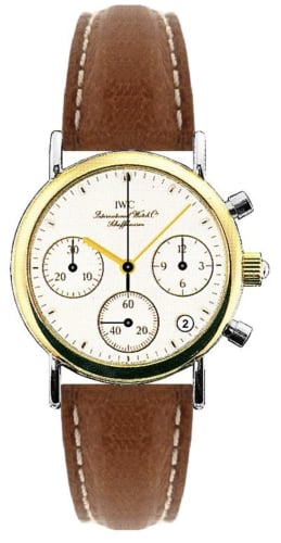 IWC Schaffhausen Portofino Lady Chronograph MecaQuartz Stainless Steel / Yellow Gold / White / Calf