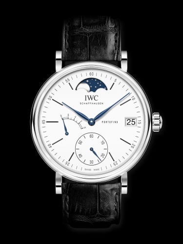 IWC Schaffhausen Portofino Hand-Wound Eight Days Moonphase 150 Years Stainless Steel / White