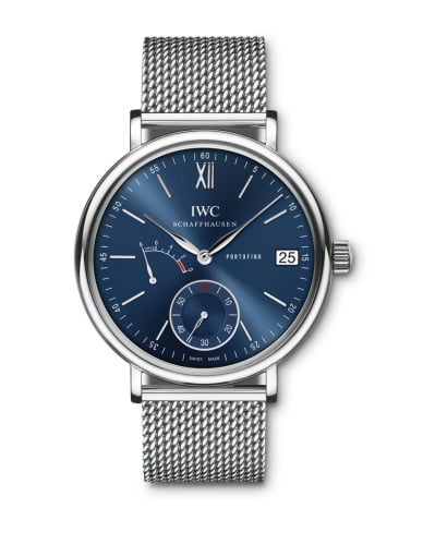 IWC Schaffhausen Portofino Hand-Wound Eight Days Stainless Steel / Blue / Milanese