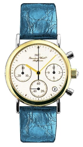 IWC Schaffhausen Portofino Lady Chronograph MecaQuartz Stainless Steel / Yellow Gold / White / Alligator