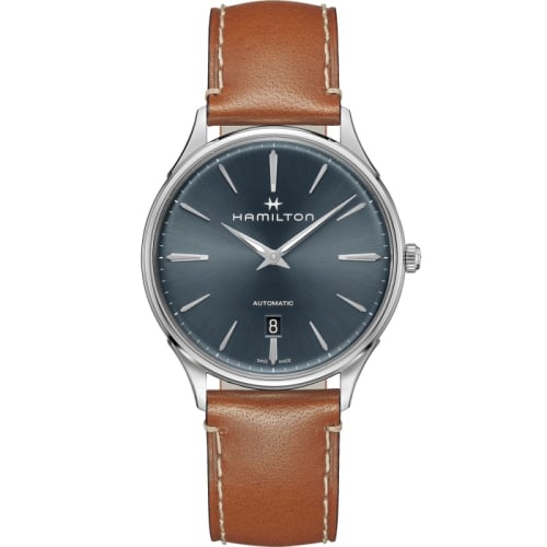 Hamilton Jazzmaster Thinline Auto 40 Stainless Steel / Blue