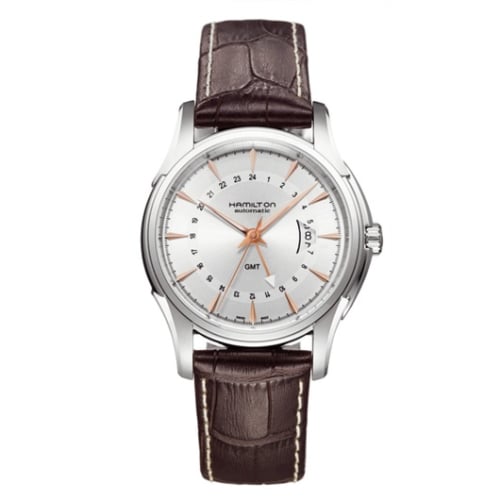 Hamilton Jazzmaster Traveler GMT 42mm Silver Dial / Gold Indexen
